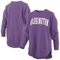thumbnail image 1 of Women's Pressbox  Purple Washington Huskies Melange Poncho Vintage Fleece Long Sleeve Pullover Sweatshirt, 1 of 3