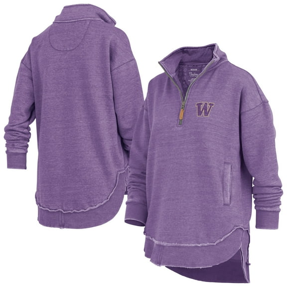 Women's Pressbox Purple Washington Huskies Northfork Sojourn Poncho Quarter-Zip Sweatshirt