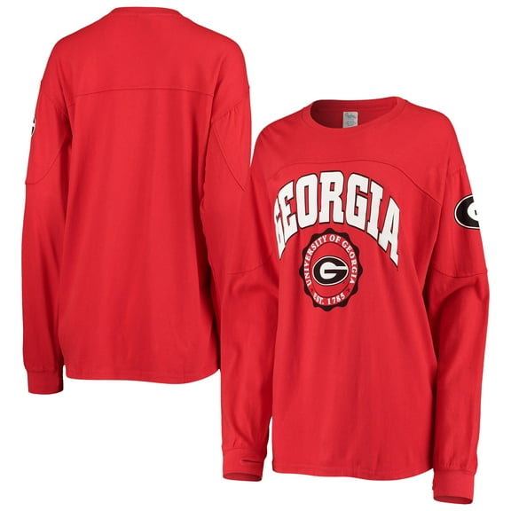 Women's Pressbox Red Georgia Bulldogs Edith Long Sleeve Oversized Top