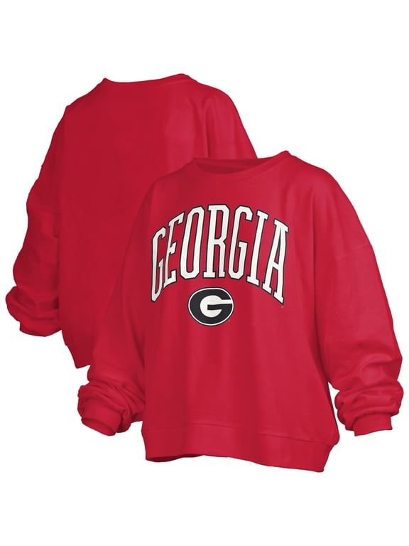 Women's Pressbox Red Georgia Bulldogs Plus Size Nelson Janise Sweatshirt