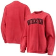 thumbnail image 1 of Women's Pressbox Red Northeastern Huskies Comfy Cord Vintage Wash Basic Arch Pullover Sweatshirt, 1 of 3