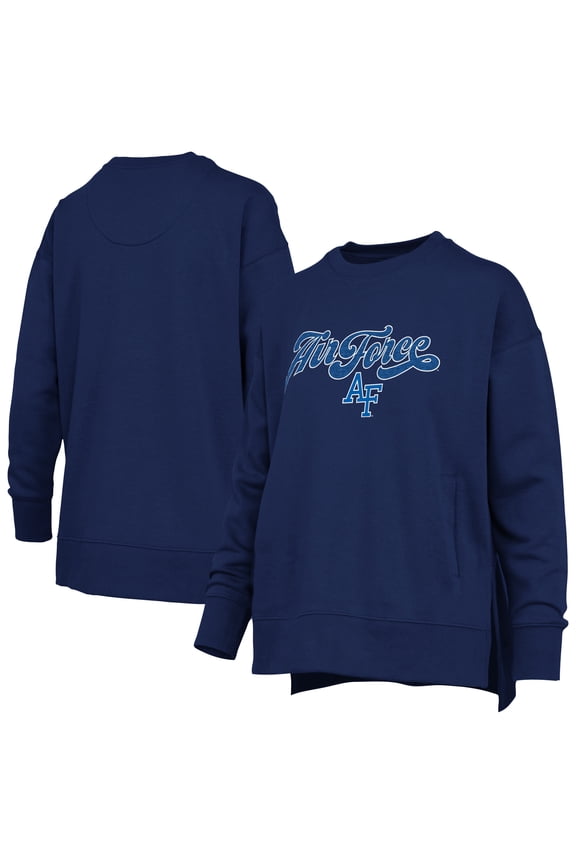 Women's Pressbox Royal Air Force Falcons Bonanza Chenille Harper Script Sweatshirt