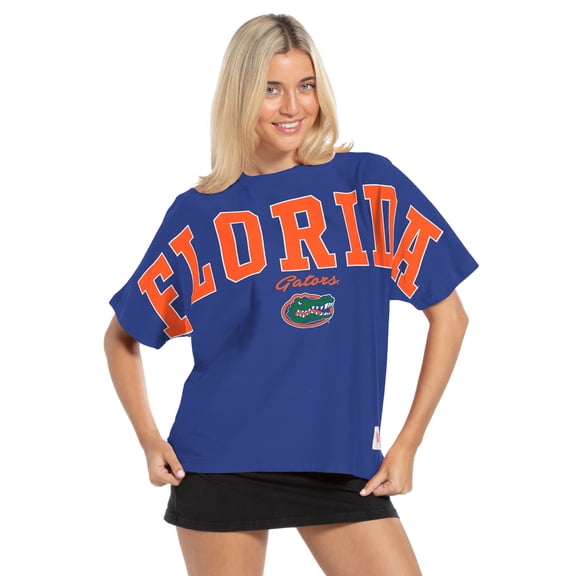 Women's Pressbox Royal Florida Gators Flannigan Oversized T-Shirt