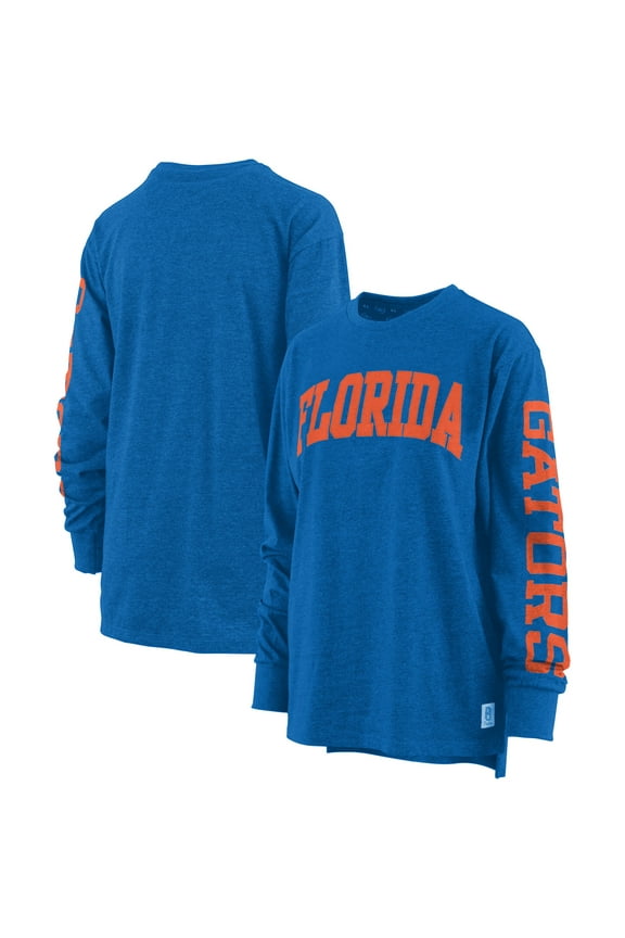 Women's Pressbox Royal Florida Gators Two-Hit Canyon Long Sleeve T-Shirt