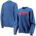 thumbnail image 1 of Women's Pressbox Royal SMU Mustangs Comfy Cord Vintage Wash Basic Arch Pullover Sweatshirt, 1 of 3