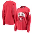thumbnail image 1 of Women's Pressbox Scarlet Rutgers Scarlet Knights Edith Long Sleeve Oversized Top, 1 of 4