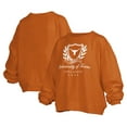 thumbnail image 1 of Women's Pressbox Texas Orange Texas Longhorns Big Aug Script Janice Oversized Pullover Sweatshirt, 1 of 3