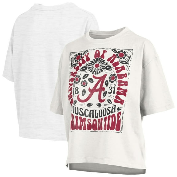 Women's Pressbox White Alabama Crimson Tide Harmony Oversized T-Shirt