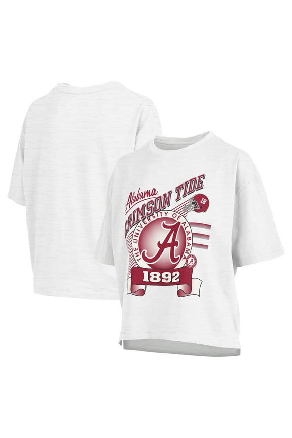 Women's Pressbox White Alabama Crimson Tide Rock & Roll Slub-T-Shirt
