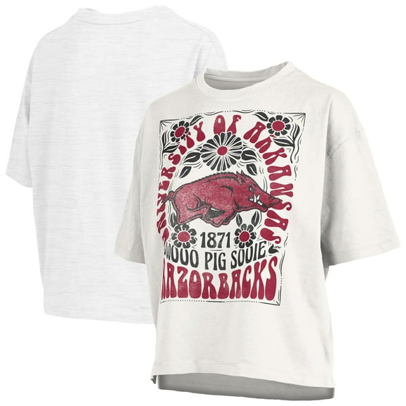 Women's Pressbox White Arkansas Razorbacks Harmony Oversized T-Shirt