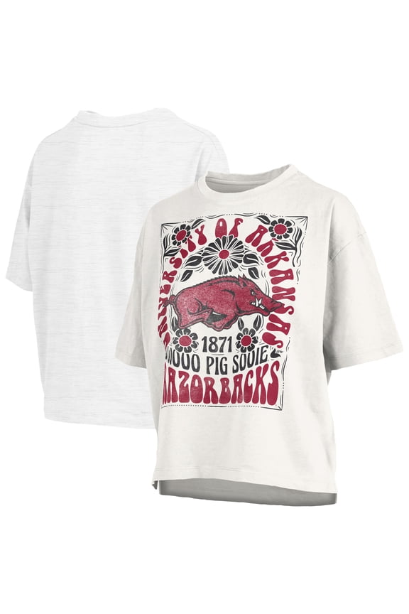 Women's Pressbox White Arkansas Razorbacks Harmony Oversized T-Shirt