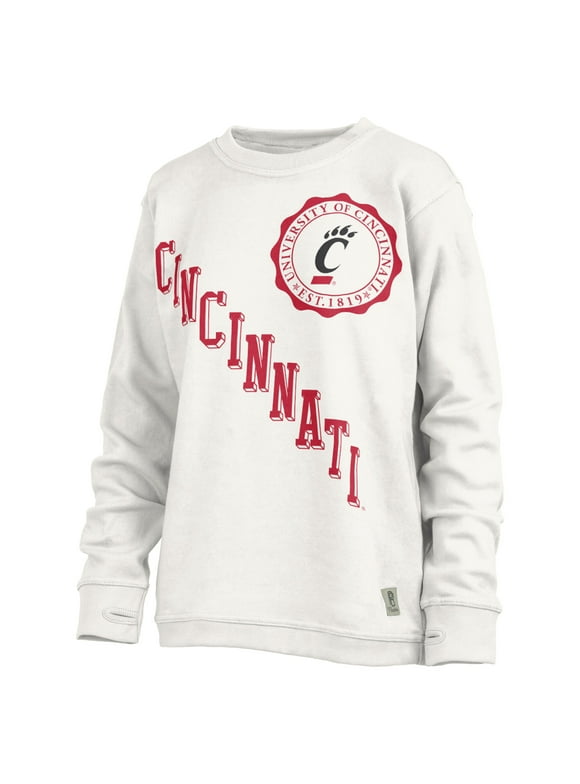 Women's Pressbox White Cincinnati Bearcats Shoreline Sundown Pullover Sweatshirt