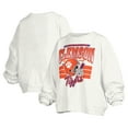 thumbnail image 1 of Women's Pressbox White Clemson Tigers Janice Retro Logo Oversized Pullover Sweatshirt, 1 of 3