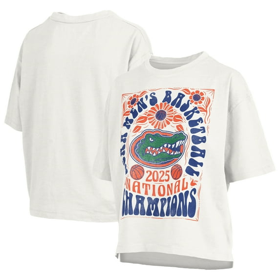 Women's Pressbox White Florida Gators 2025 NCAA Men's Basketball National Champions Harmony Motley Crew Oversized Slub