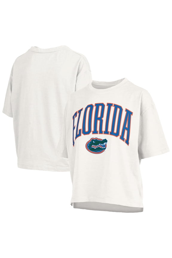 Women's Pressbox White Florida Gators Plus Size Nelson Motley Crew Oversized Slub T-Shirt
