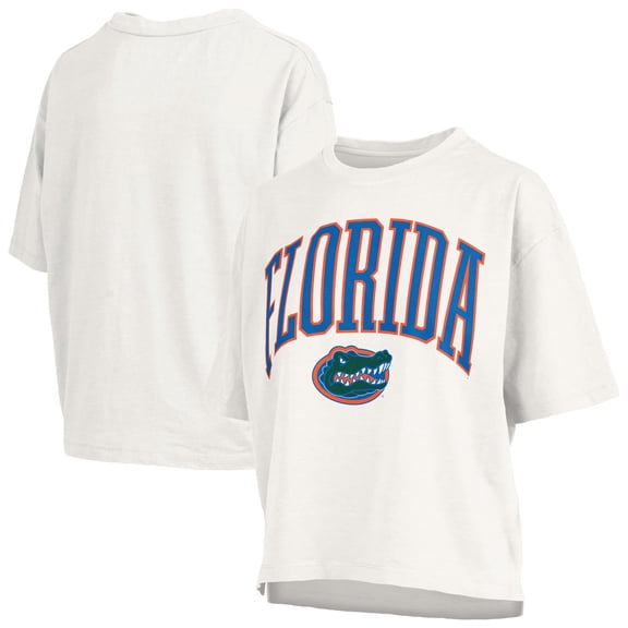 Women's Pressbox White Florida Gators Plus Size Nelson Motley Crew Oversized Slub T-Shirt