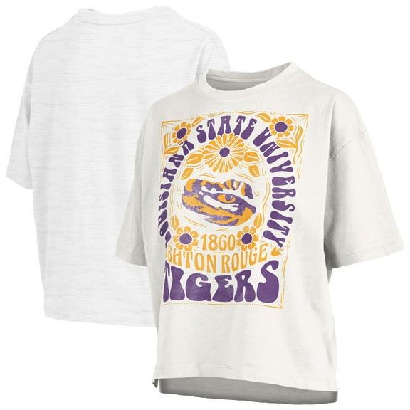 Women's Pressbox White LSU Tigers Harmony Oversized T-Shirt
