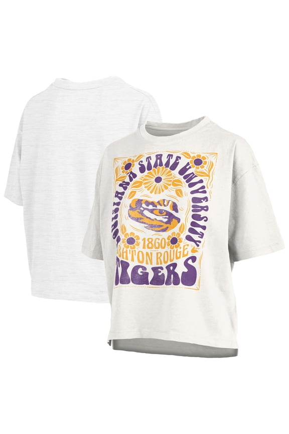 Women's Pressbox White LSU Tigers Harmony Oversized T-Shirt