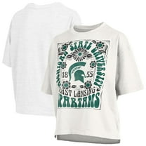 Women's Pressbox White Michigan State Spartans Harmony Oversized Slub T-Shirt