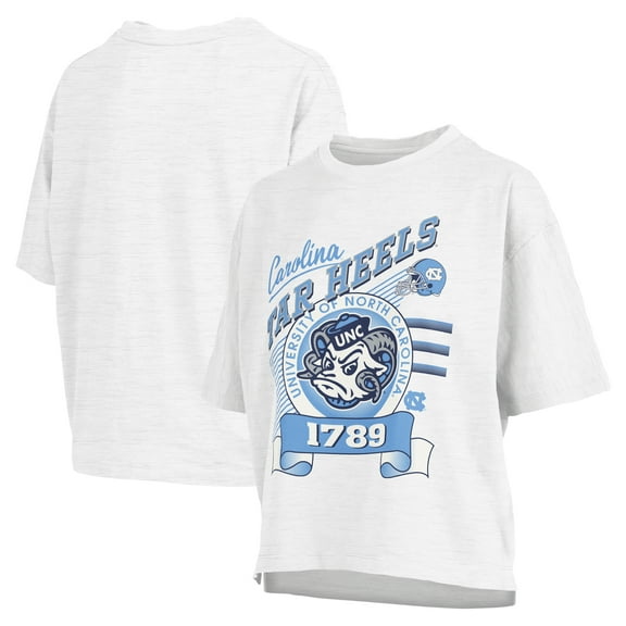 Women's Pressbox White North Carolina Tar Heels Rock & Roll Slub-T-Shirt