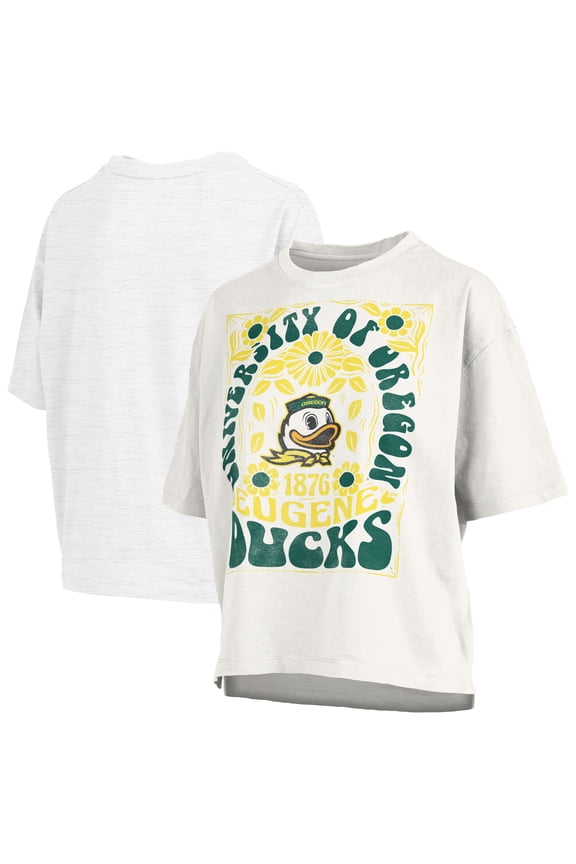 Women's Pressbox White Oregon Ducks Harmony Oversized T-Shirt