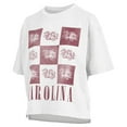 thumbnail image 1 of Women's Pressbox White South Carolina Gamecocks Motley Crew Andy Waist Length Oversized T-Shirt, 1 of 1