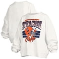 thumbnail image 1 of Women's Pressbox White Syracuse Orange Oversized Janice Retro Waist-Length Pullover Sweatshirt, 1 of 3