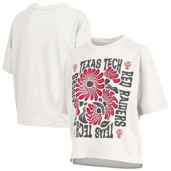 Women's Pressbox White Texas Tech Red Raiders Elena Oversized T-Shirt