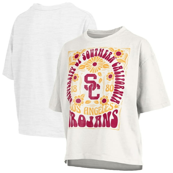 Women's Pressbox White USC Trojans Harmony Oversized T-Shirt