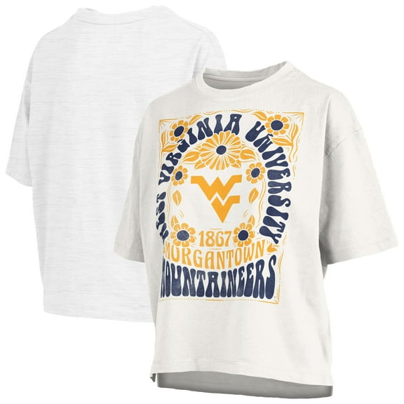 Women's Pressbox White West Virginia Mountaineers Harmony Oversized Slub T-Shirt