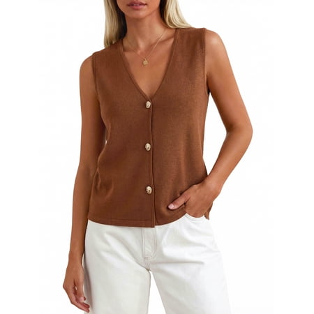 PRETTYGARDEN Women's Button Up Sweater Vest, Sizes S-XXL
