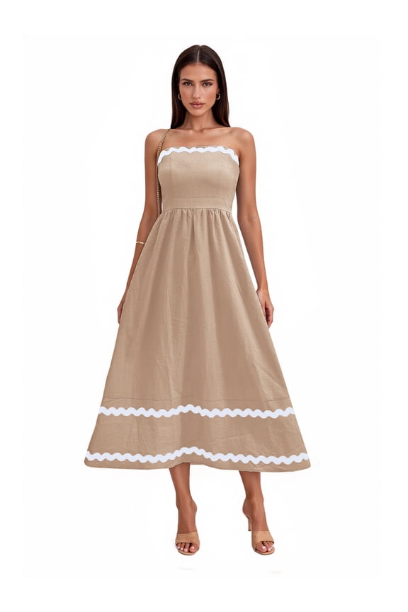 Women’s Pretty Garden PUFF SLV MIDI DRESS -SLEEVELESS MIDI DRESS