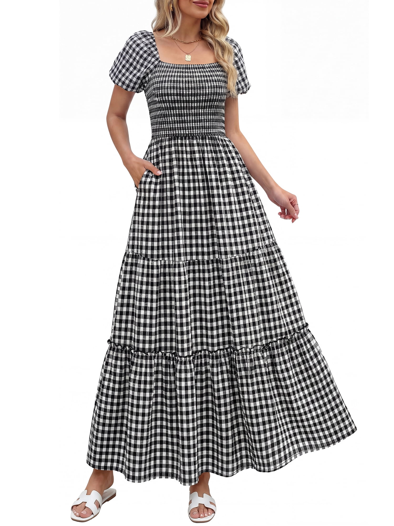 Women’s Pretty Garden SHORT SLEEVE MINI CAP DRESS - PUFF SLEEVE DRESS