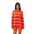 thumbnail image 1 of PRETTYGARDEN Women's Multicolor Stripe Set with Sweater and Shorts, Sizes S- XXL, 1 of 6