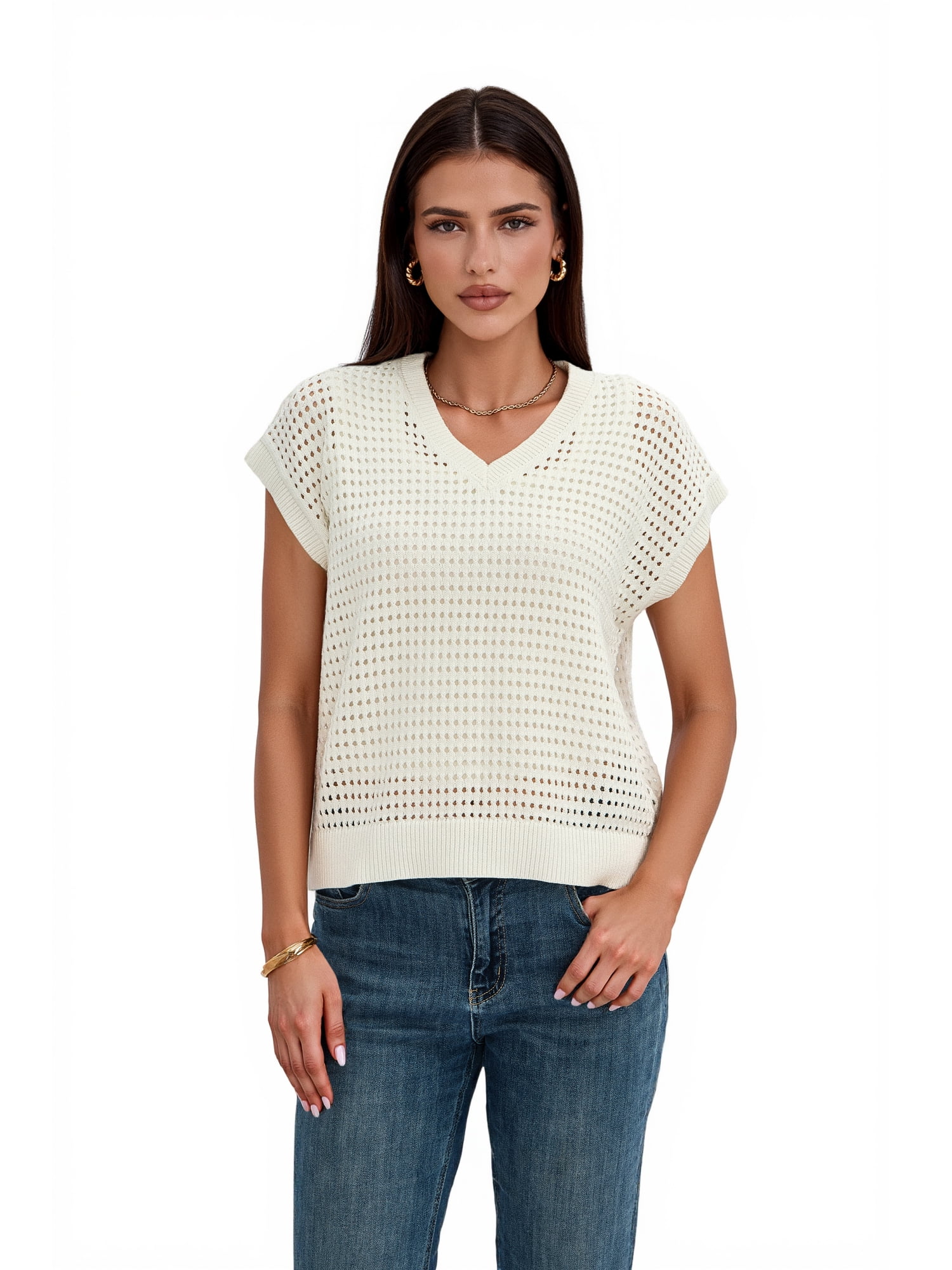 PRETTYGARDEN Women's Sleeveless V Neck Sweater, Sizes S-XXL