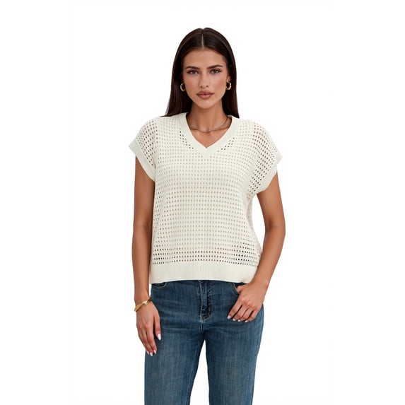 PRETTYGARDEN Women's Sleeveless V Neck Sweater, Sizes S-XXL