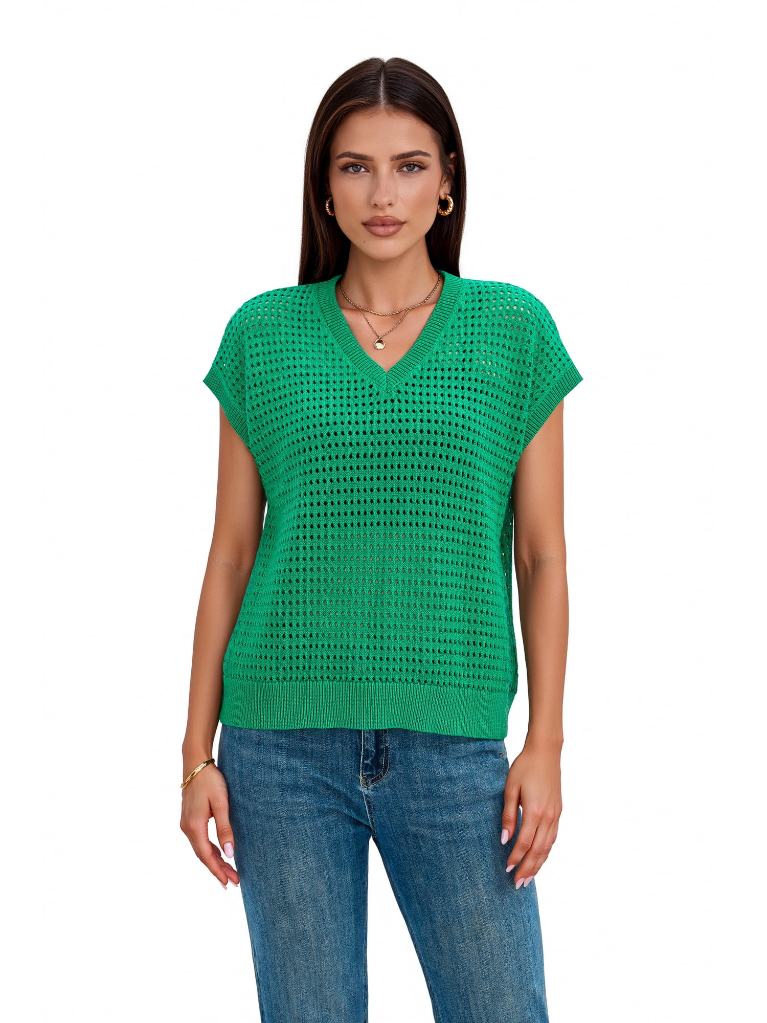 PRETTYGARDEN Women's Sleeveless V Neck Sweater, Sizes S-XXL