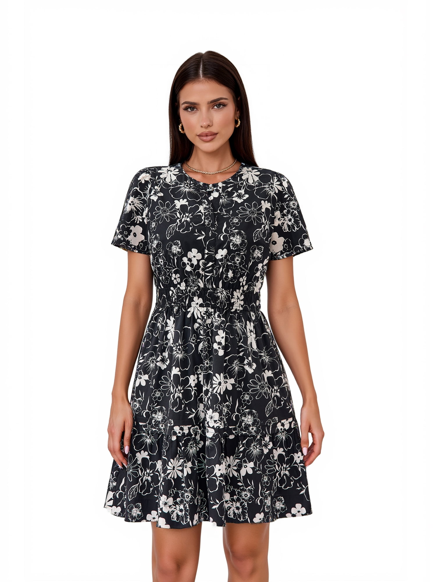 PRETTYGARDEN Women's V-Neck Mini Dress, Sizes S-XXL