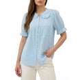 thumbnail image 1 of Women’s Pretty Garden VNECK POPLIN SLEEVE TOP - BUTTON UP TOP, 1 of 6