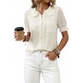 thumbnail image 1 of Women’s Pretty Garden VNECK POPLIN SLEEVE TOP - BUTTON UP TOP, 1 of 6