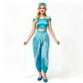 thumbnail image 1 of Women's Princess Cosplay Jumpsuit Belly Dance Romper with Headwear Halloween Costume, 1 of 5