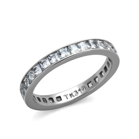 Women's Princess Cut AAA Cz Eternity Anniversary Wedding Ring Band Size 10
