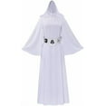 thumbnail image 1 of Women's Princess Leia Dress Adult Long Hooded Dress Leia Outfits White Robe with Belt, 1 of 7