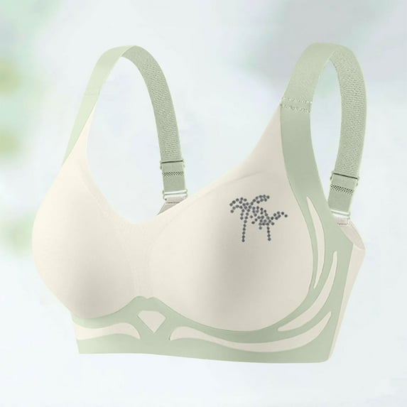 Women's Print Blocking Lifting Gathering Folding Sagging Bra Lingerie For Women Daily Bra