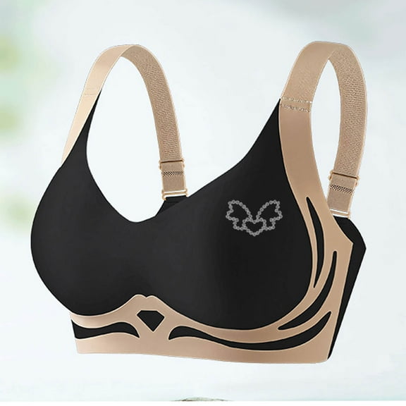 Women's Print Blocking Lifting Gathering Folding Sagging Bra Lingerie For Women Daily Bra