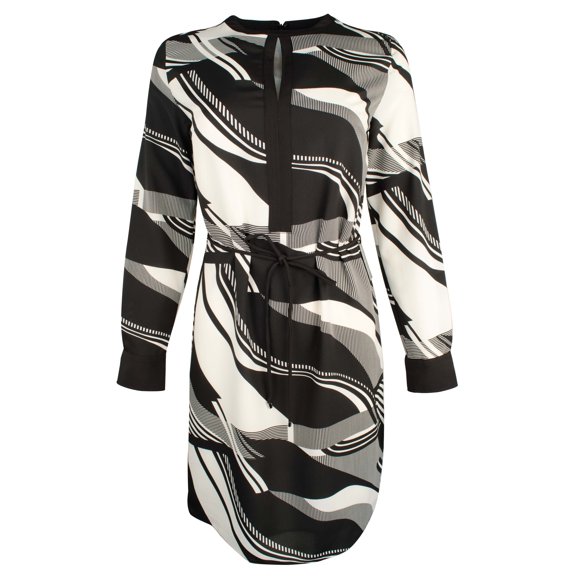 Women's Print Crepe Drawstring Dress M 14P