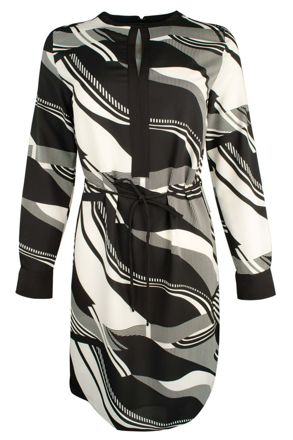 Women's Print Crepe Drawstring Dress M 14P