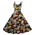 thumbnail image 1 of Women's Print Sexy Off-The-Shoulder Punk Vintage Dress Earthy Yellow A S, 1 of 4