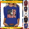 thumbnail image 1 of Women's Printed 3/4 Sleeve Tunic Top, Casual Round Neck Pullover Blouse, Summer Spring Fashion Clothing, USA 250th Anniversary Celebration Wear, Plus Size S-4XL, Comfy, 1 of 7