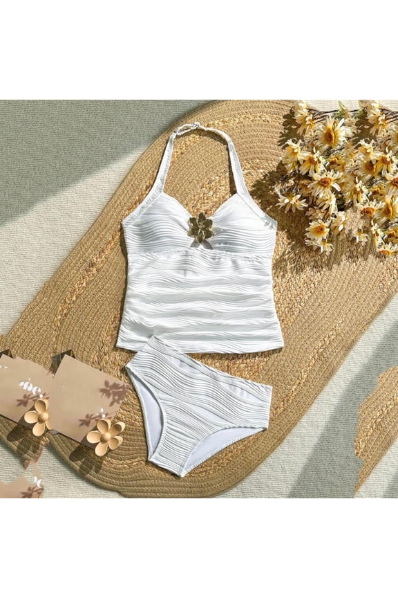 Women's Printed Bikini Swimsuit High-Cut Two Piece Bathing Suit for Beach and Pool